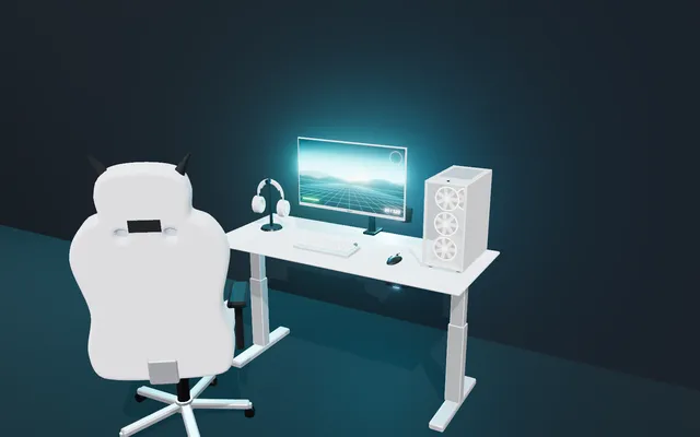 Setup Blanco minimalista en 3D